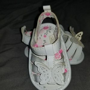 White baby butterfly sandals